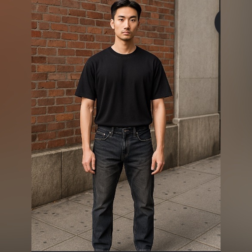 Old Navy Black Straight Jeans with Vintage Look.